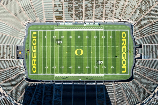 The Duck's Autzen Stadium makes its home in the Harlow neighborhood in Eugene.