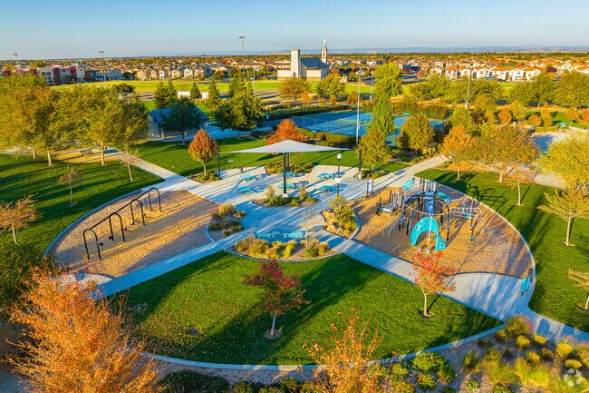 Spend the afternoon swinging from monkey bars at Robert P. "Bob" Mahan Park near Market Side.