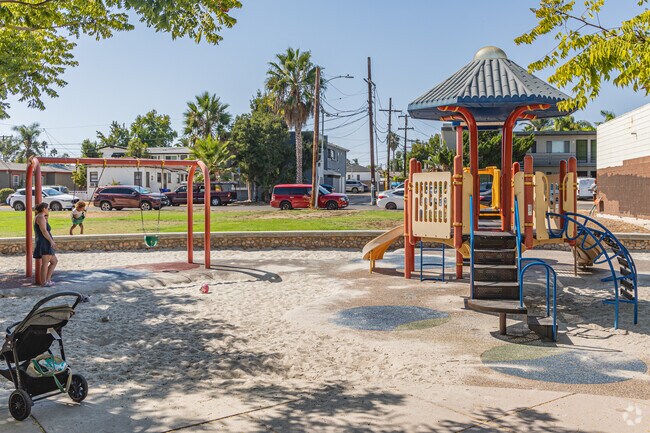 Ward Canyon Park features a well attended playground and swing set.