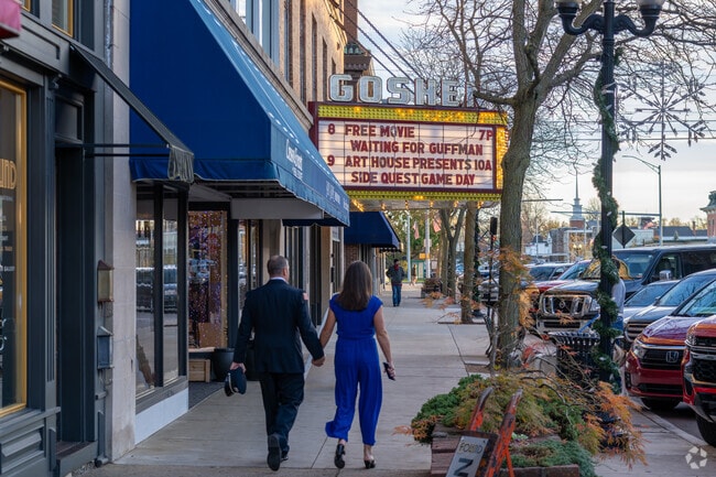 Residents of College Green can often be found in Downtown Goshen.