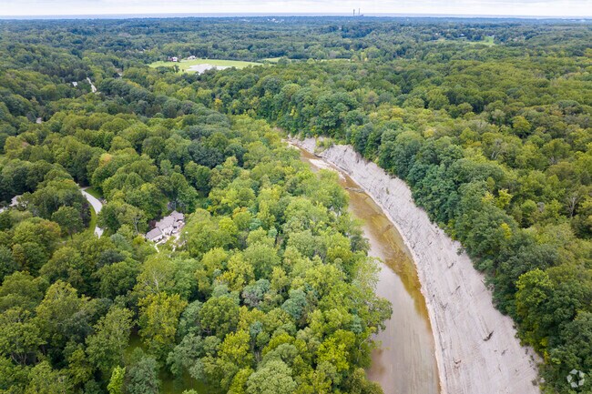 Waite Hill is bordered on the west by the Chagrin River and is close to Lake Erie.