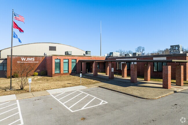 W James Middle School teaches students in grades 6-8 in White Bluff.