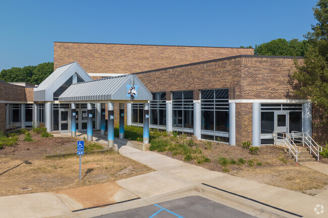 Entrance to Northern Hills Middle School on Leonard St in Grand Rapids, MI.