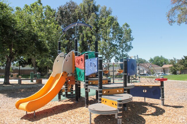 Turtle Rock Park in the Meadows neighborhood of San Jose includes a playground.