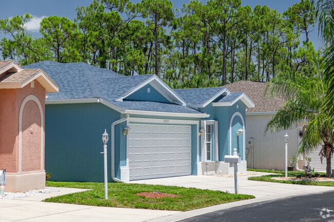 Corkscrew Woodlands homes are vibrant and reminiscent of old Florida style in the City of Estero.