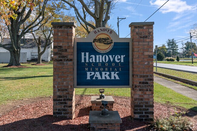 A memorial stands inside Hanover Park.