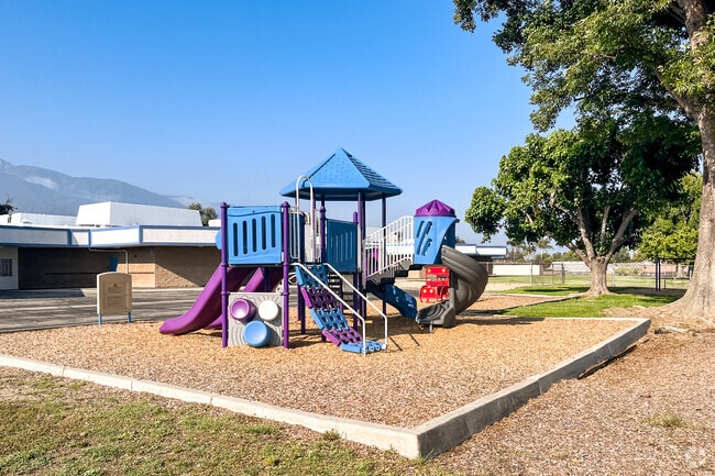 Jasper Elementary School has colorful playgrounds for Alta Loma Students.