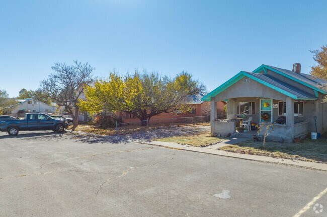 Homes across the street from Mountainair Elementary are close to Main Street.