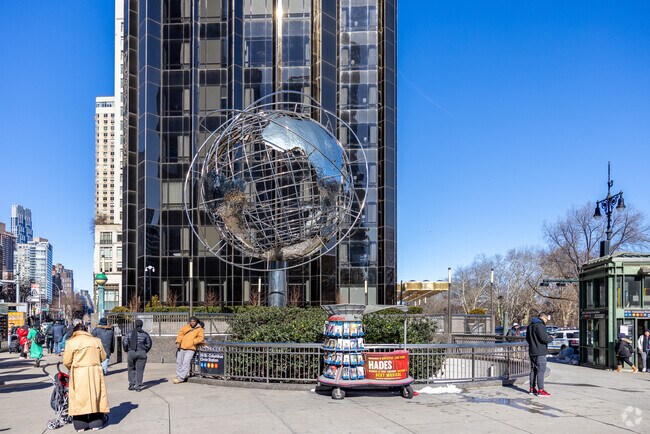Local and express subways can be accessed at the busy hub of Columbus Circle.