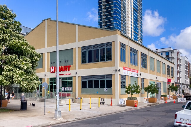 Residents can purchase groceries and freshly made meals at H Mart.