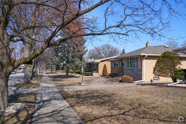 Rows of homes in Munster often have mature trees and spacious yards.