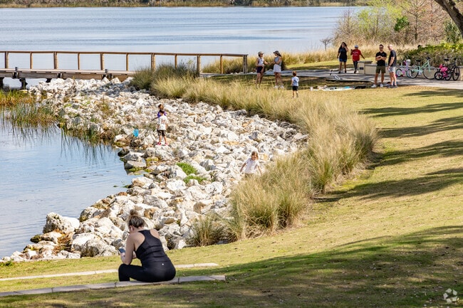 Baldwin Park has several waterside green spaces.
