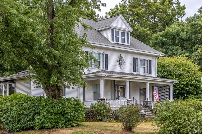 Homes in Roberts include large colonials with front porches.