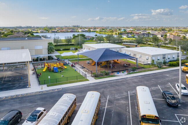 Christa McAulliffe Charter Elementary School in Cape Coral has large outdoor covered playgrounds
