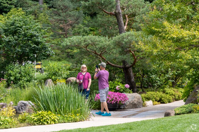 Anderson Japanese Gardens is a nice place to stop for a photo near Forest Hills View.