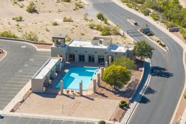 The Pueblos at Alameda Ranch
has a neighborhood pool with a beach volleyball court.