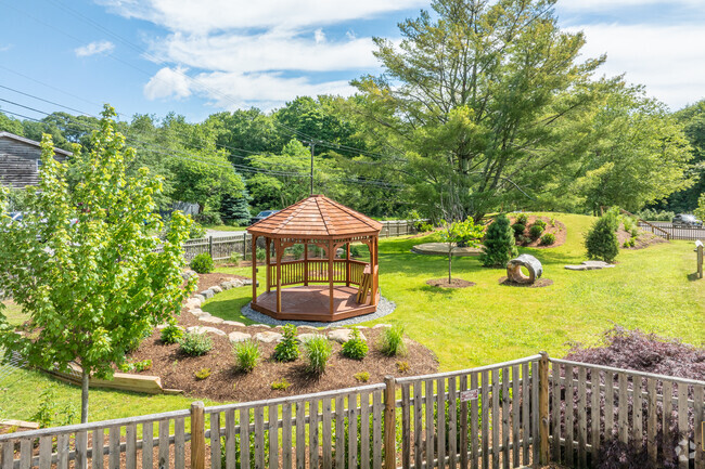 Pine Point School's tranquil outdoor areas are popular with local residents.