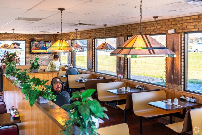 A few patrons fueling up for the day at Sunrise Cafe in Fairmount.