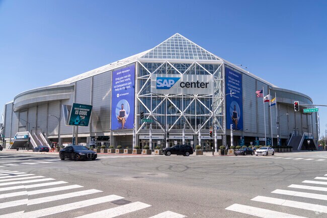 SAP center is home of the San Jose Sharks and it is near Shasta Hanchette Park.