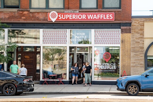 Superior Waffles is always busy serving breakfast downtown Surperior.