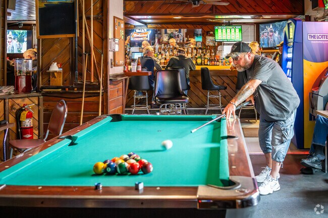Fun and pool await at Frank's Good Times in Wades Corner, MA.
