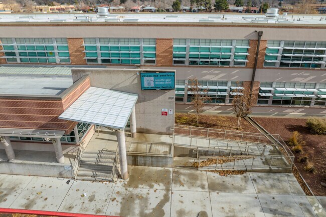 The front entrance at Wilson Middle School.