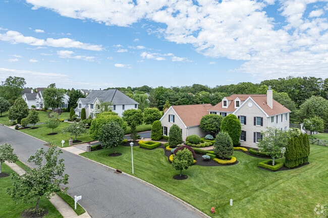 Many Tinton Falls neighborhoods feature colonial-style and ranch-style single-family homes on spacious lots with mature trees.