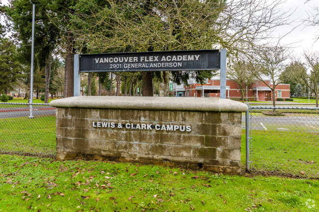 Lewis And Clark High School in Bagley Downs has a large parking lot.