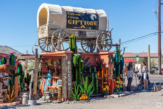 Cave Creek is full of western style gift shops that attracts people from many places.