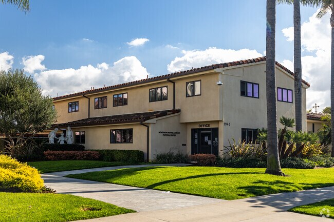 A second smaller building is part of the St. Lawrence Martyr School campus in Redondo Beach.