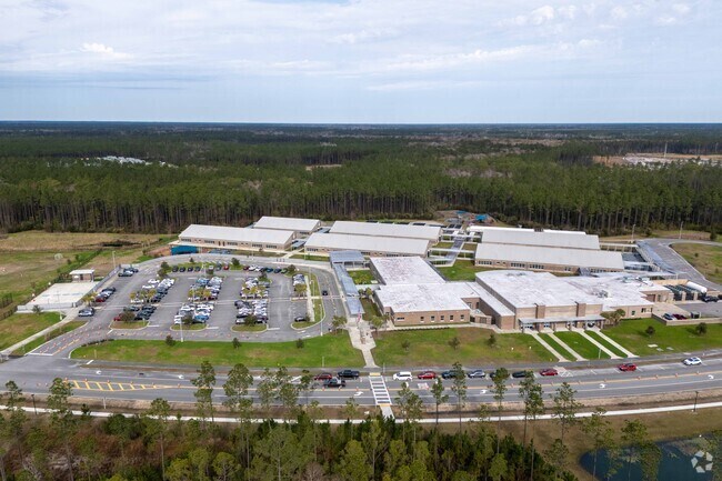 The Wildlight Elementary School seen from above.