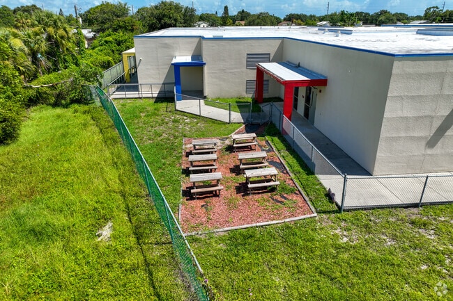 Students at Dr. W.J. Creel Elementary School can relax outdoors at the picnic area.