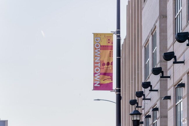 Downtown Green Bay runs along the Fox River, offering local shopping, arts, culture.