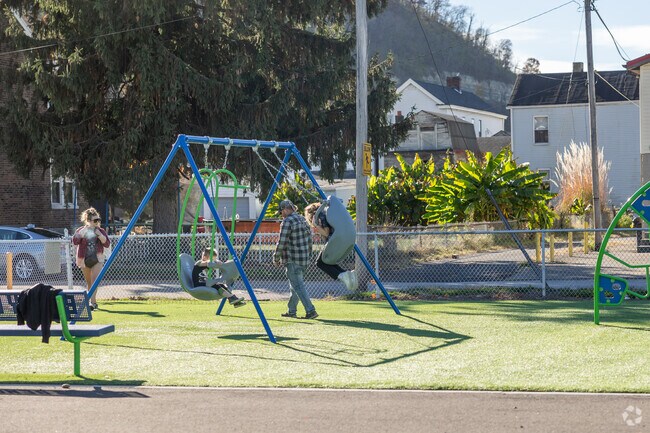 Residents can enjoy the swings at Pulaski Field in South Wheeling.