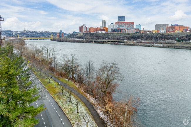 Three Rivers Heritage Trail boasts a beautiful view of downtown from its trail system.