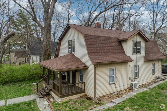 A common building style in the Maple Heights' neighborhood is the cozy Dutch Colonial.