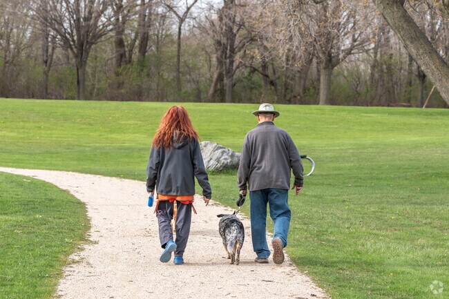 Take a peaceful stroll on the path in Edina Park.