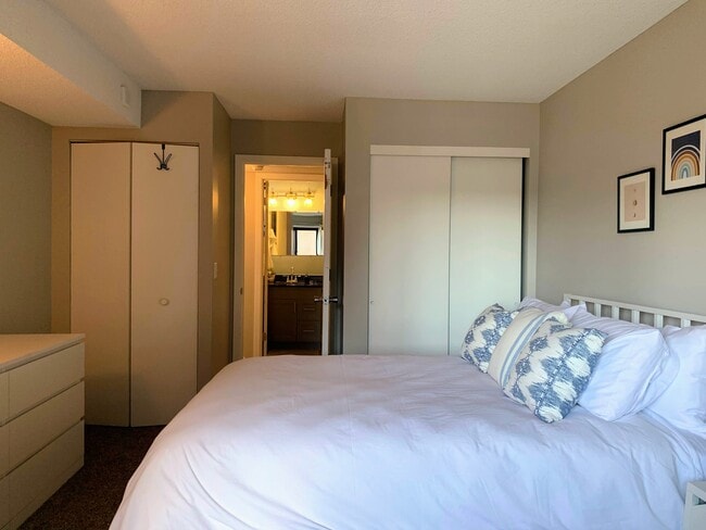 Bedroom has three spacious closets