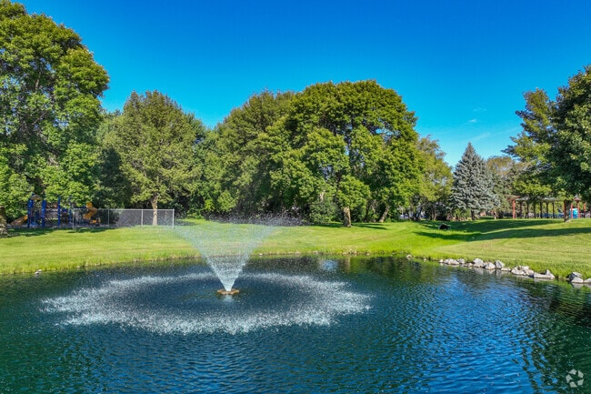 The fountain at Veterans Park in Montrose welcomes park visitors to the town's center.