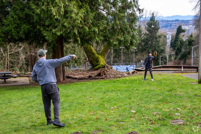Play catch at Crystal Springs Park in the McMicken Heights neighborhood.