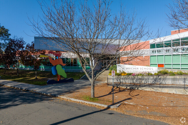 Beecher School's front entrance.