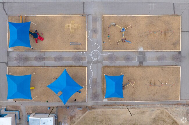 A birds eye view of the playground at La Mesa Elementary.