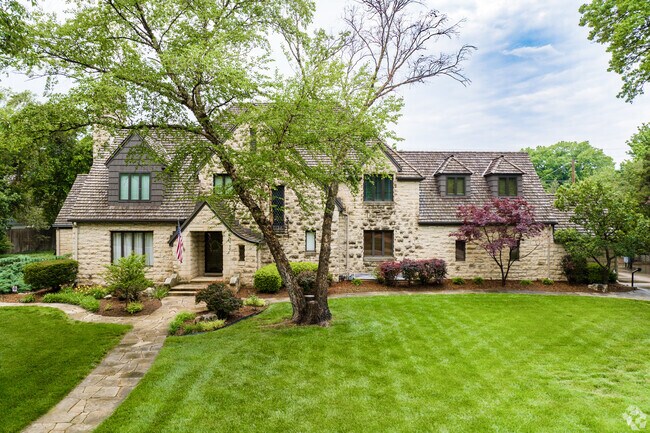 This stone façade mansion is an iconic look throughout Eastborough