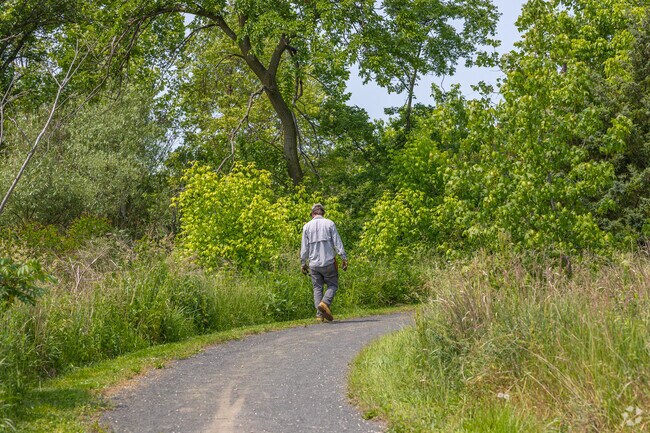 Stroll along the Delaware River on the K&T Trail in Tacony.