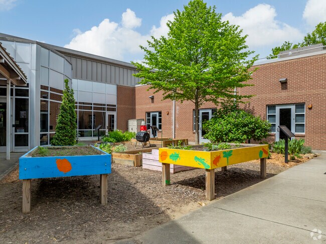 There is a great outdoor space and small community garden at the Ivory Baker Recreation Center.
