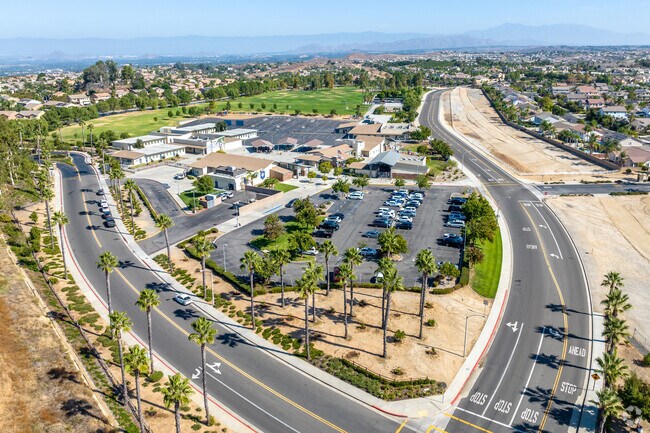 Lake Mathews Elementary School offers a sprawling campus when viewed from above.