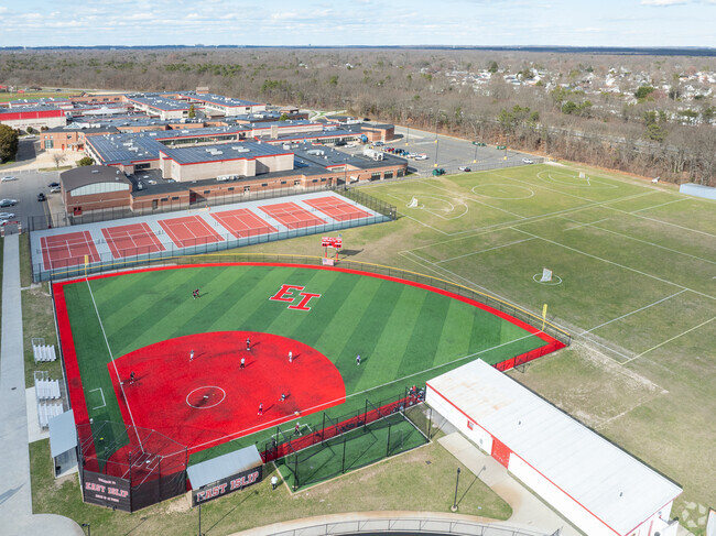 East Islip Middle School in Islip Terrace shares sports fields with East Islip High School.