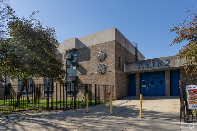 P.S. 182 has students from grades pre-k through 5th.