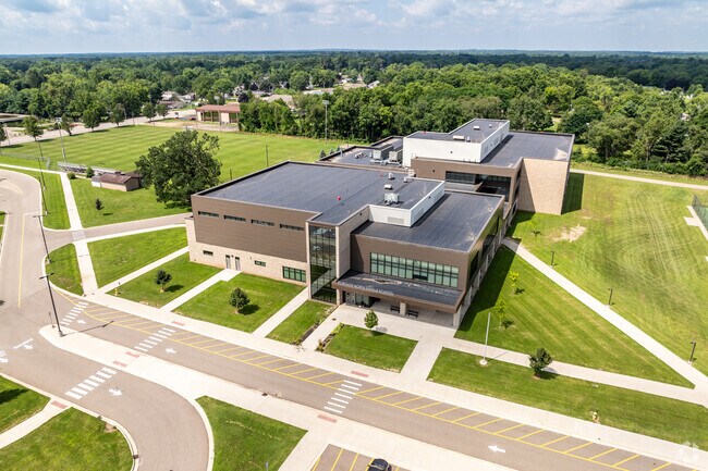 Portage North Middle School serves students in grades 6-8.