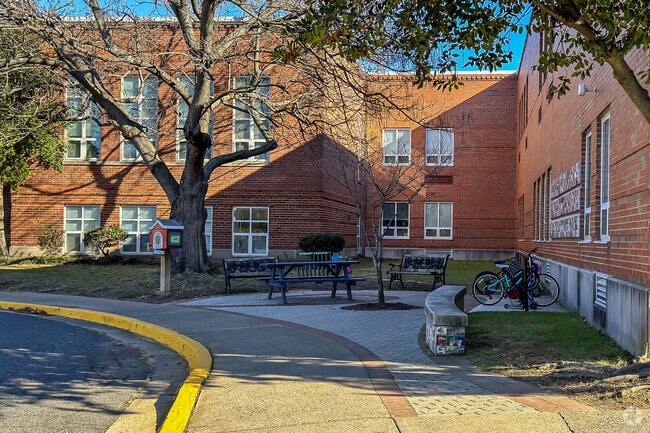 Bike rack at Barcroft Elementary School